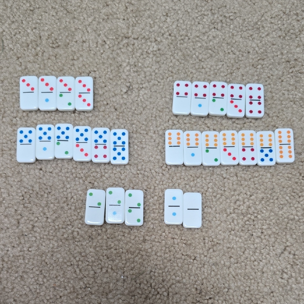Colorful Domino Set - 0/1 Piece Missing